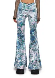 [Club Exx] Techno Angel Sequin Flare Pants