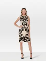 McQ Beige & Black Floral Dress