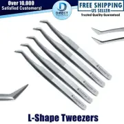 L-Type Tweezers Set – Precision Jewelry Craft, Watch Repair & Eyelash Extension