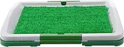 zolyet Dog Litter Box Pad Pot Training Synthetic Grass Mesh Tray 3 Layer Pet Toilet for Dogs Indoor Use Green
