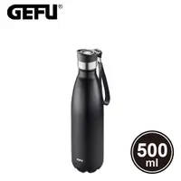 在飛比找樂天市場購物網優惠-【GEFU】霧面不鏽鋼按壓式攜帶保溫瓶500ml-黑色