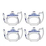 Spode Blue Italian Teapot Napkin Rings - Set of 4