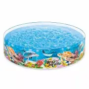 Intex 8ft x 18in SnapSet Kiddie 8 x 8 Foot Instant Swimming Pool Deep Sea Blue