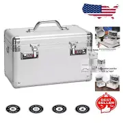 Silver Security Lock Box - Large, Portable & Stylish Storage for Personal Items