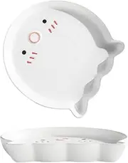 Octopus Cartoon Ceramic Tableware Set, Microwave Can Be Used For Cute Bowls, Plates, Large Capacity Soup Bowls, Dessert Plates-8-inch disc