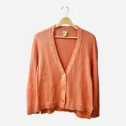 Chico’s Button Front Linen & Cotton Blend Cardigan Size Medium Sienna Rose NWT