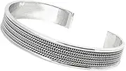 [Treasure Bay] TreasureBay Classic 14mm Solid 925 Silver Open Cuff Bangle Bracelet for Men or Women