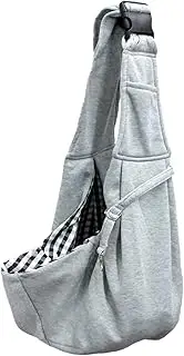 MILASIC Pet Sling Gray Dog Sling Bag for Small Dogs Dogs Pet Dogs Sling Bag Reversible Shoulder Strap Adjustable Sling Bag for Walks, Pet Sling with Lead Included, Anti-pop, Cats, Cats, Going Out,