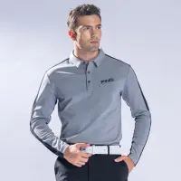在飛比找momo購物網優惠-【PING】男款素面隱形口袋長袖POLO衫-灰(日本素材/吸