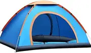 Camping Tent Quick Open Tent Waterproof Anti-UV Tent Hiking Large Space Sun Shelter Beach Outdoor Tents Portable Camping 1-2/3-4 People Lightweight and Portable (Color : Blue, Size : 1-2 Person)