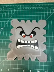 3D Printed Super Mario Nintendo Thwomp Model Display Fan Art Logo Wall Hanging
