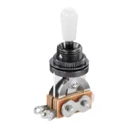 3 Way Short Straight Guitar Toggle Switch Black with White Tip Knob Caps