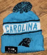 NWT- Carolina Panthers New Era “Removable” Pom NFL Logo Beanie Hat-OSFM