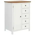 Solid Oak Wood Wardrobe Wooden Home Clothes Cabinet Oak/Oak and White vidaXL