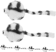 Toyvian Engaging Plush Mice Toys for Cats Interactive Catnip Toys 6 Pack Black White Striped