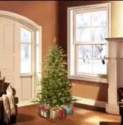 4.5 Ft. Pre-Lit Incandescent Aspen Green Fir Artificial Christmas Tree with 250