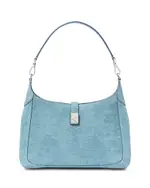 kate spade new york Deco Denim Print Suede Hobo Bag
