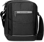 Movom Trimmed Shoulder Bag Portatablet Black 22x27x8cm Polyester, Black/White, Portatablet Crossbody Bag, Black/White, Portatablet Crossbody Bag