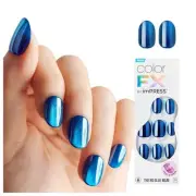 KISS colorFX by Press On Nails , ‘’, Solid Blue with Pearlescent Reconnect