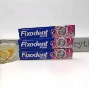 FIXODENT PLUS FOOD BARRIER 2.0 OZ EACH DENTURE ADHESIVE CREAM (Pack of 3 Tubes)