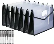 7 Pack File Folder - Expandable Poly Envelopes B4 Plastic Document Black
