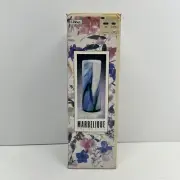 Libbey Glass Vase Marbelique Collection Colbalt Blue Black White 9” Vintage NOS