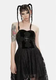 [Dark In Love] Hi-Lo Dress With Cross Detail