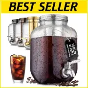 Durable Iced Tea & Cold Brew Pitcher with Spigot and Reusable Filter - 1 Gallon