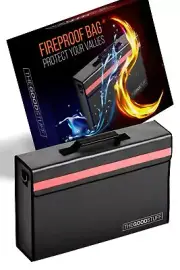 Fireproof Document Box with Key Lock,Safe Storage Box for Valuables