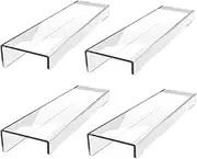 Floating Storage Shelves - 4 Piece Book Display Shelf Floating Bathroom Rack | 15x4 Inches Storage Rack Bookshelf Organizer for Books Cosmetics Kitchenware