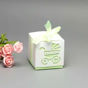 Green Pram Baby Shower Favour Box 10 Pack