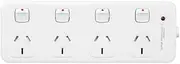 HPM General Purpose 4 Outlet Switched Surge Protected Powerboard, White
