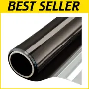 Black Silver One Way Mirror Window Film, 6 Mil Non-Adhesive Heat Control