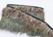 10 Metres Green Tipped Pheasant Feather Ribbon Trim Price per 10M DIY Craft