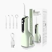 Water Dental Flosser Teeth Pick-5 Modes Cordless Oral Irrigator 300ML Portable and Rechargeable IPX7 Waterproof Electric Waterflosser Flossing Machine