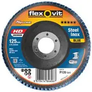 FLEXOVIT 125mm 120-Grit Zirconia INOX Angled Flap Disc - MEGALINE 78072761277