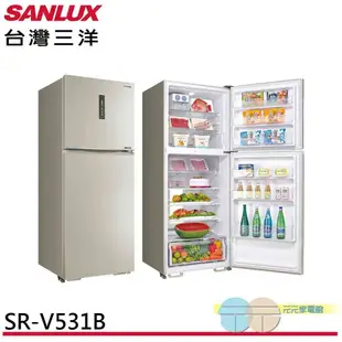 (輸碼95折 6Q84DFHE1T)SANLUX 台灣三洋 一級節能 535公升雙門變頻冰箱 SR-V531B