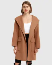 [Belle & Bloom] Sweet Escape Wool Blend Robe Coat - Camel