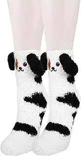 [Benefeet Sox] Women Cute Fuzzy Socks Fluffy Thick Warm Winter Slipper Socks Girls Funny Animal Cozy Socks Plush Sleeping Socks