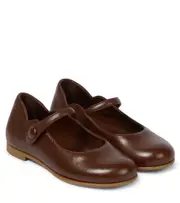 [Christian Louboutin Kids] Christian Louboutin Kids Melodie leather ballet flats UK 1 brown
