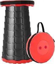 Doseno Foldable Stool, Camping Stools for Adults Thickened Portable Collapsible Retractable Stool for Fishing, Camp Chair for Hiking, BBQ, Parties, Outdoor Activities (Red)