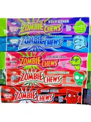 ZOMBIE CHEWS 20 x 28G ASSORTED FLAVOURS, 4 OF EACH FLAVOUR