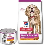 Hill's Science Diet Senior Small & Mini Breed Dog Food Bundle, Adult 11+, 2.04 kg Dry Kibble & Adult 7+ 12x200g Wet Food Chicken Recipe