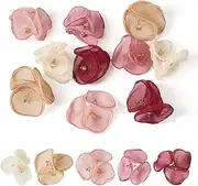 [Craftdady] 10pcs Flower Earring Dangle Charms Cute Floral Gauze Hang Ornament Flower Handmade Craft Charms for DIY Earring Jewelry Making Finding, Non-Precious Metal, No Gemstone