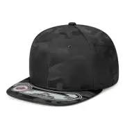 Flat Bill Baseball Caps for Men Women Camouflage Snapback Structured Black Camo