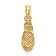 14K Yellow Gold 3D Captiva Flip-Flop Charm