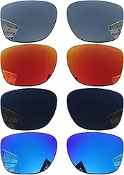 [Acefrog] 1.8MM Polarized Replacement Lenses for Oakley Holston OO9334 Sunglasses, Upgraded Material, Polycarbonate 4 Pairs Pitch Black + Star Silver + Winter Sky + Jaffa Orange