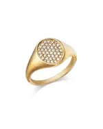 Bloomingdale's Fine Collection Diamond Pave Signet Ring in 14K Yellow Gold, 0.29 tcw