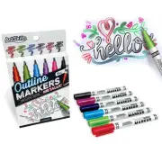 ArtSkills 6 Pc Metallic Outline Markers - Shimmering Color Set