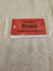 Inventive Travelware Red Luggage Tag " On My Way To France..." box 278